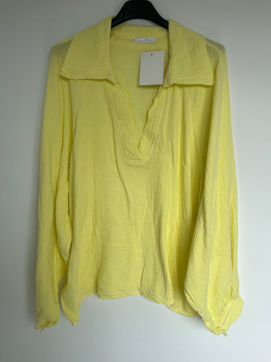 SALE Musselin Bluse "Tanja" (gelb)