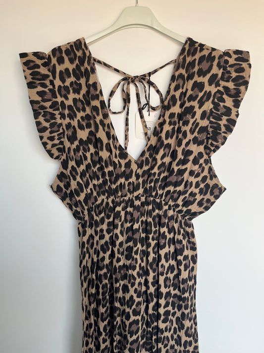 Musselin Kurzarm-Kleid "Lena" Leo (Leo camel)