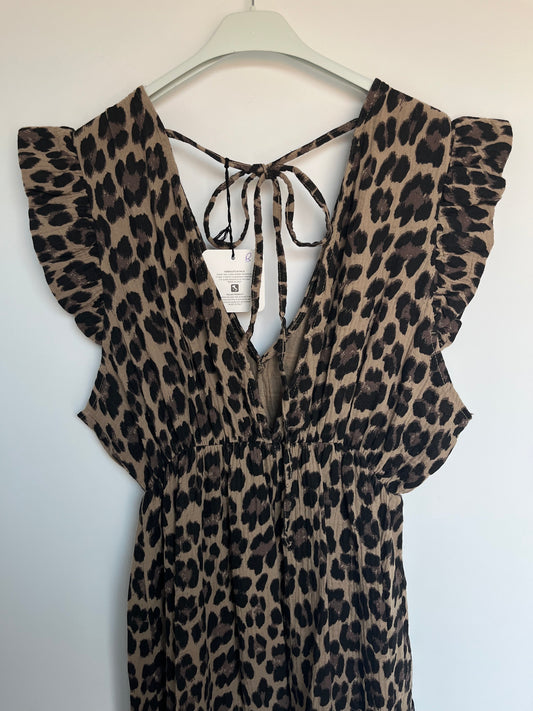 Musselin Kleid "Lena" -curvy- (Leo - camel)