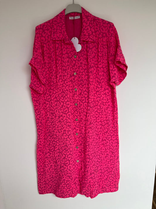 Musselin Kurzarm-Kleid "Mareike" (pink)