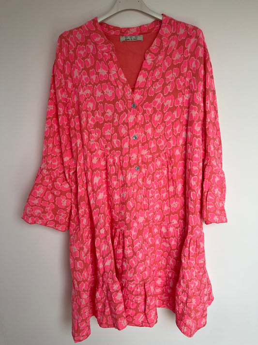 Musselin Kleid "Isabella" (rot-pink)