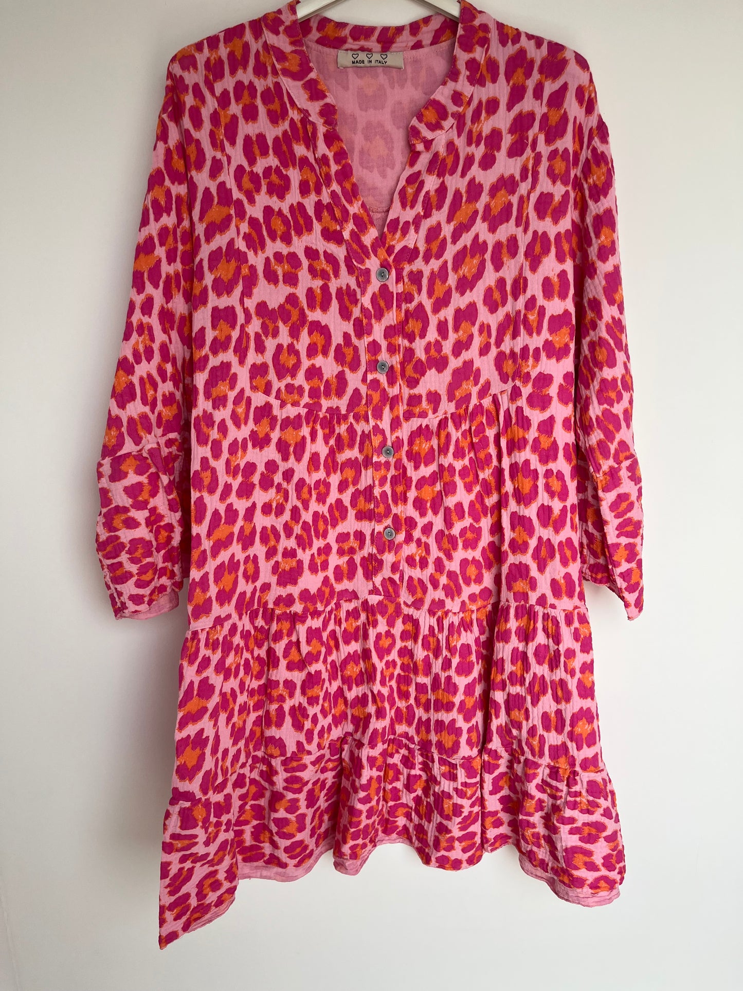 Musselin Kleid "Isabella" (rosa-pink-orange)