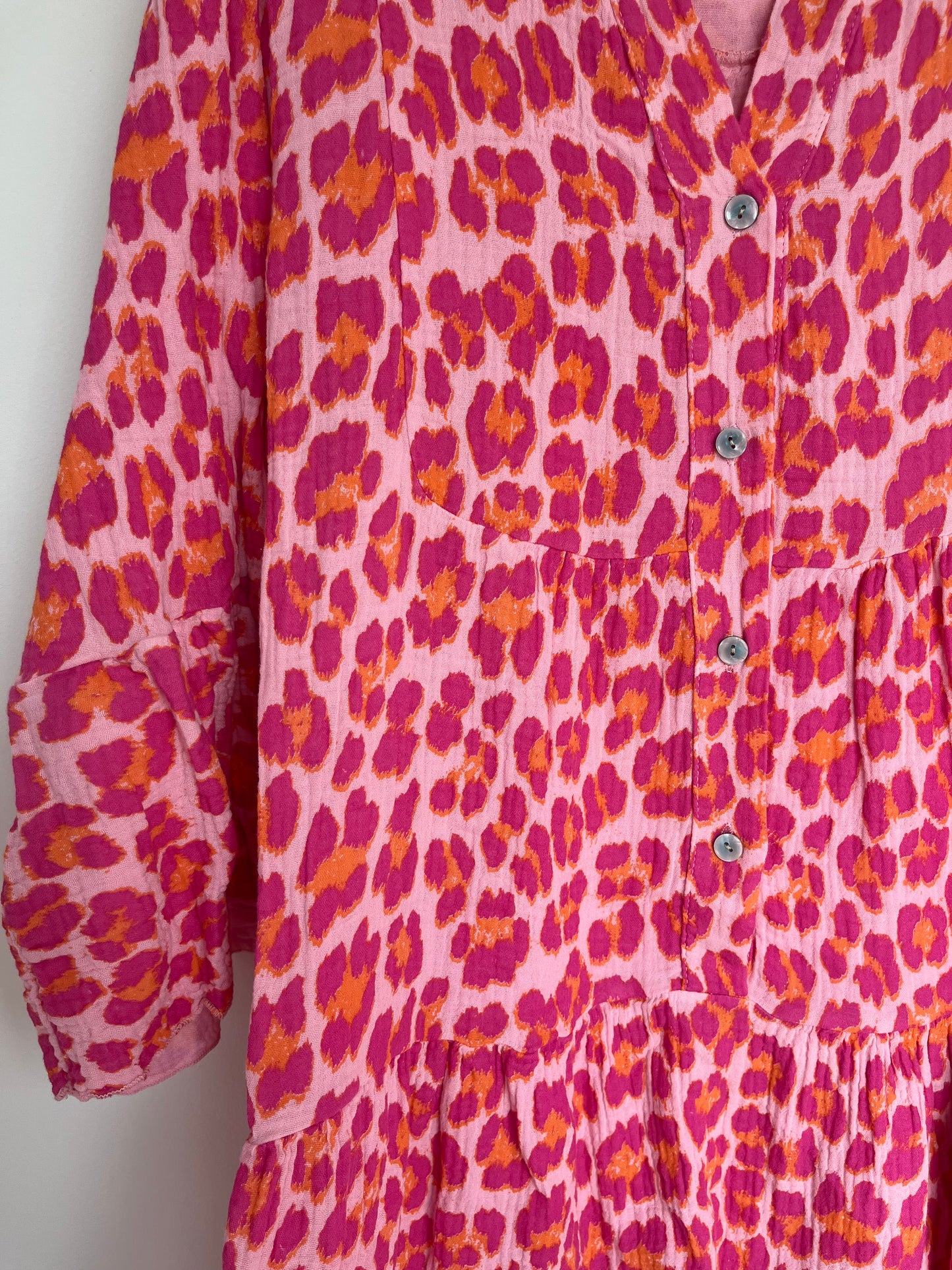Musselin Kleid "Isabella" (rosa-pink-orange)