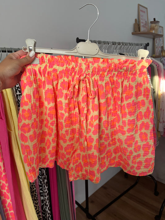 Musselin Shorts Leo (gelb-pink)