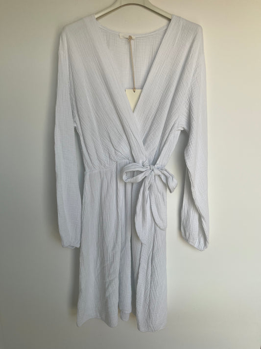 Musselin Wickelkleid (weiß)