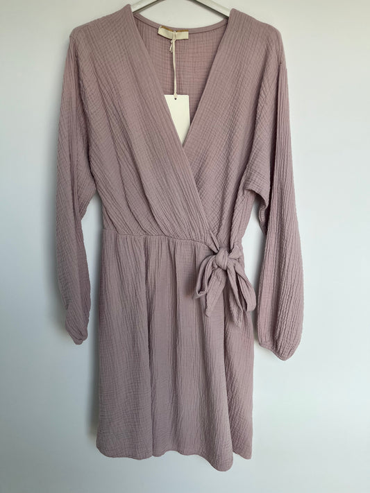 Musselin Wickelkleid (altrosa)