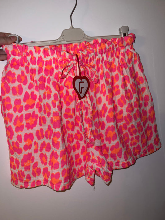 Musselin Shorts Leo (beige-pink-orange)