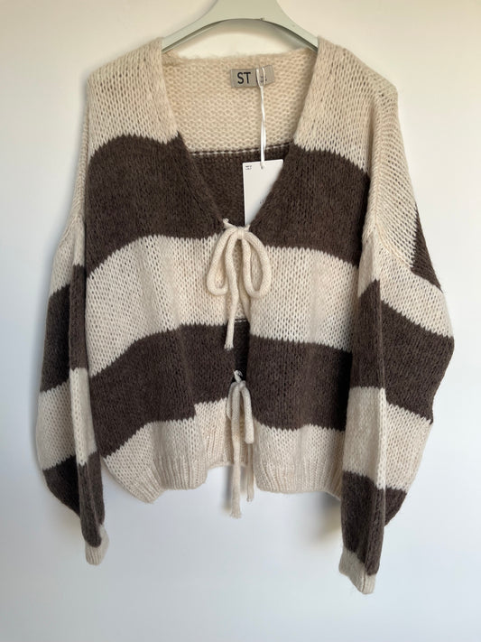 Cardigan "Semia" (Streifen - braun)