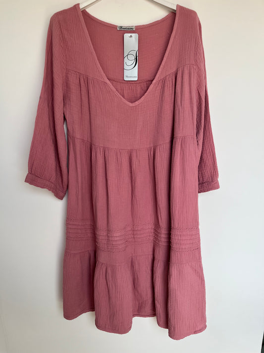 SALE Musselin Kleid "Sweety" (rosa)