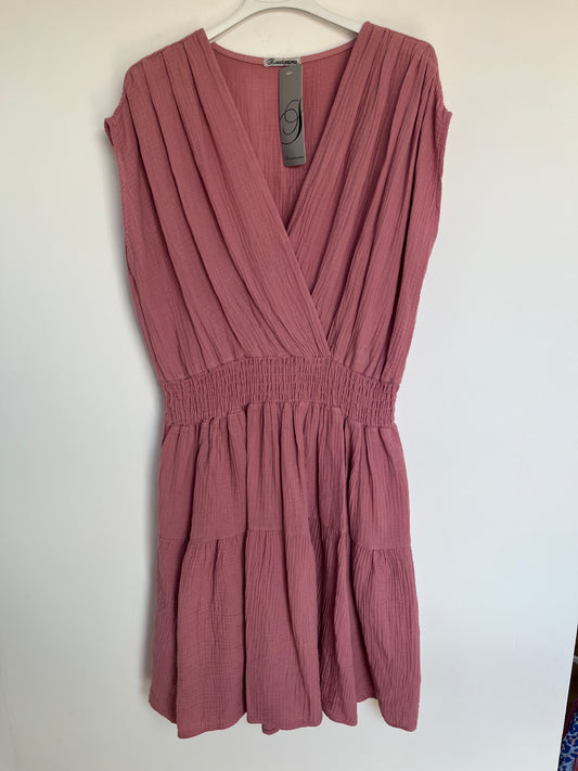 SALE Musselin Kleid "Anni" (altrosa)