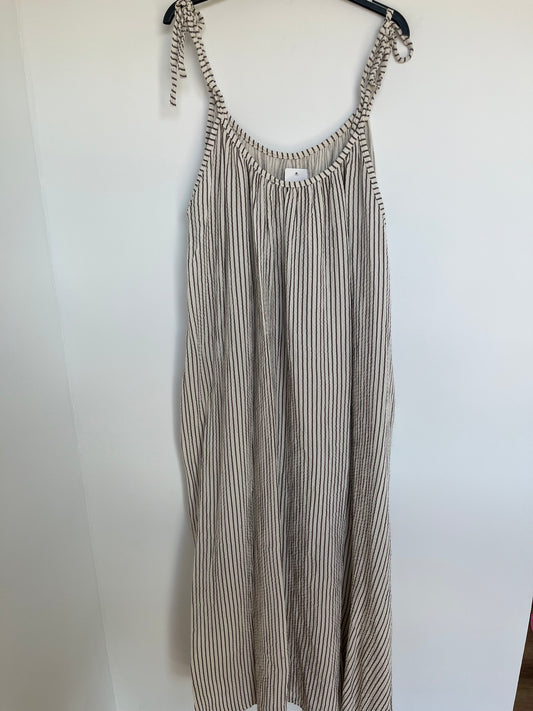 SALE Musselin Maxi Trägerkleid "Hannah" (braun)