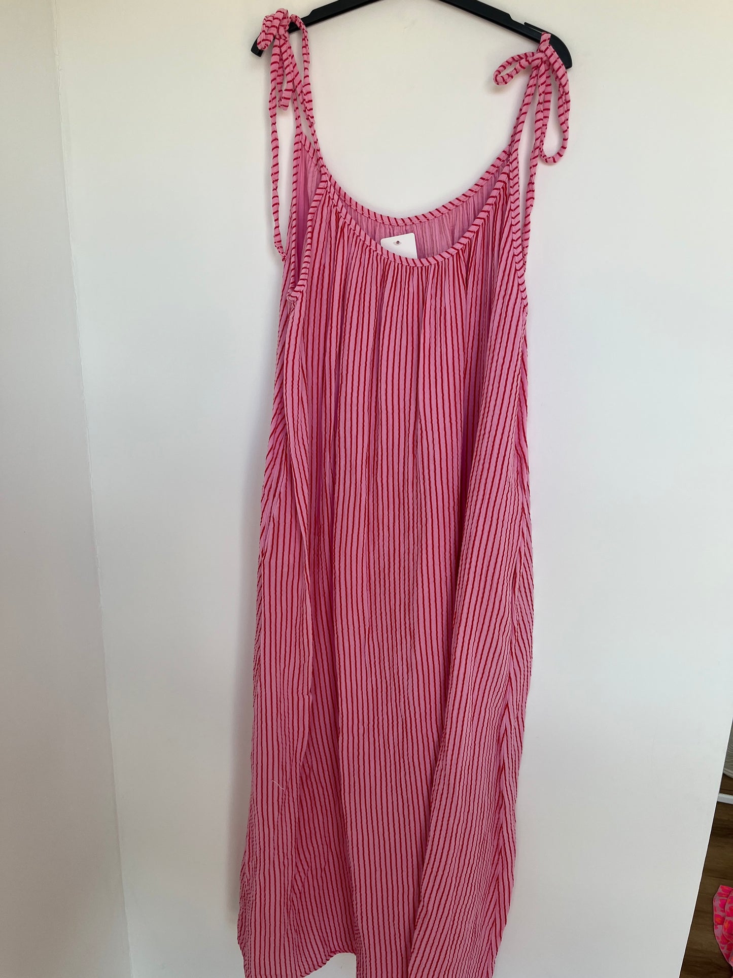 SALE Musselin Maxi Trägerkleid "Hannah" (rosa)