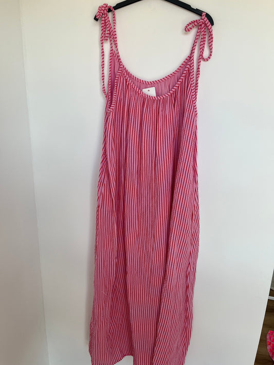 SALE Musselin Maxi Trägerkleid "Hannah" (rosa)