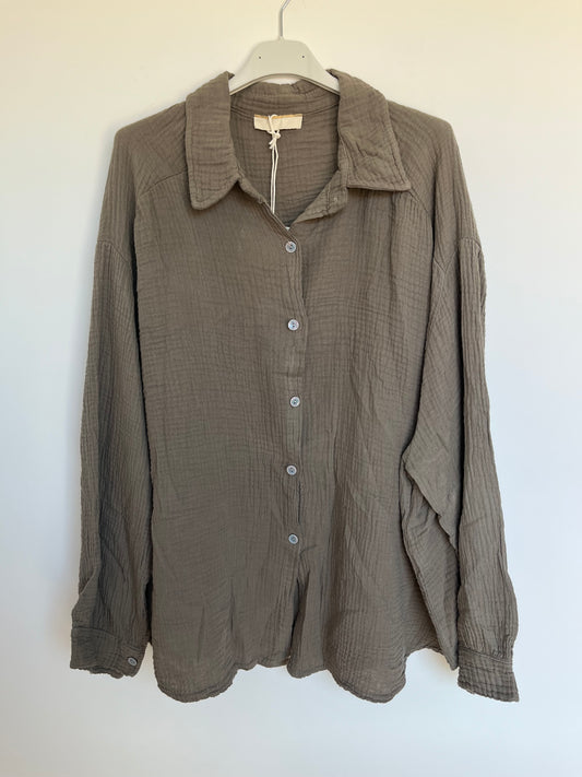 Musselin Bluse "Mia" (taupe)