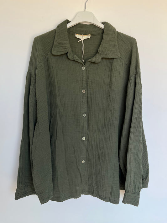 Musselin Bluse "Mia" (khaki)