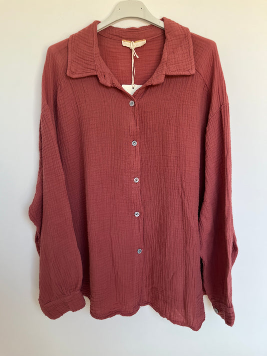 Musselin Bluse "Mia" (terracotta)