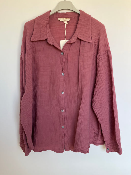 Musselin Bluse "Mia" (beere)
