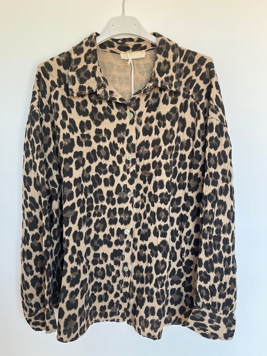 Musselin Bluse "Mia" (Leo - camel)