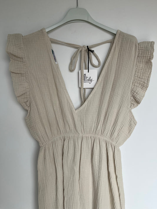 Musselin Kleid "Lena" (creme/beige)